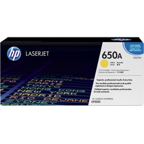 HP 650A Original Laser Toner Cartridge - Yellow - 1 Pack - 1