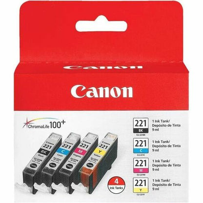 Canon CLI-221 Inkjet Ink Cartridge - Black, Yellow, Cyan, Ma