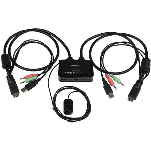 COMMUTATEUR KVM 2 PORTS USB HDMI AVEC COMMUTATEUR AUDIO À DISTANCE ALIMENTÉ PAR USB