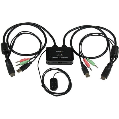 COMMUTATEUR KVM 2 PORTS USB HDMI AVEC COMMUTATEUR AUDIO À DISTANCE ALIMENTÉ PAR USB
