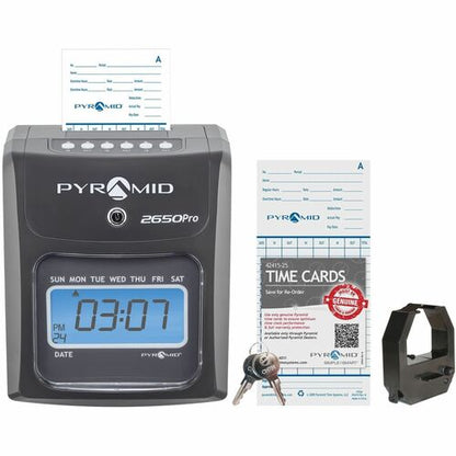 Pyramid 2650 Pro Auto Aligning Time Clock - New Model - Card Punch/Stamp, Upgrad