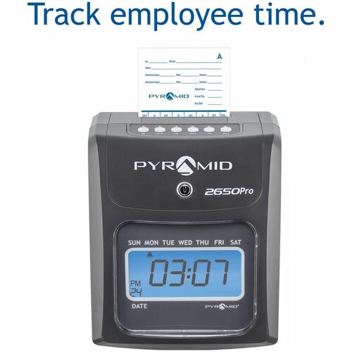 Pyramid 2650 Pro Auto Aligning Time Clock - New Model - Card Punch/Stamp, Upgrad