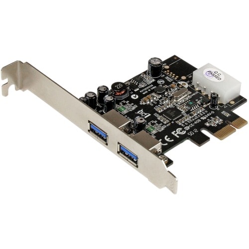 ADAPTADOR DE TARJETA PCIE SUPERSPEED USB 3.0 DE 2 PUERTOS CON FUENTE DE ALIMENTACIÓN UASP LP4