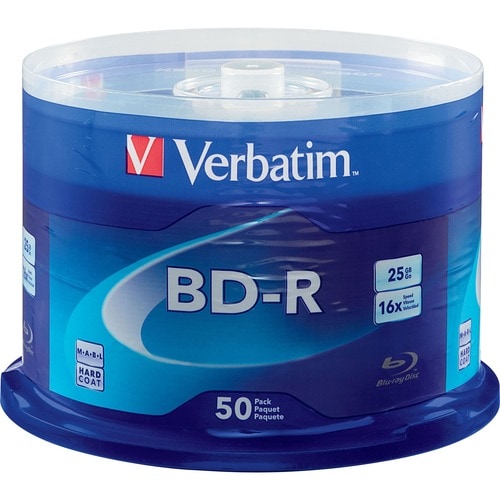 Verbatim BD-R 25GB 6X with Branded Surface - 50pk Spindle -