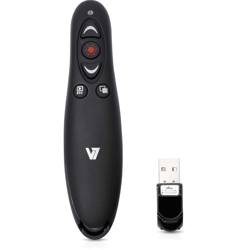 Presentador inalámbrico profesional V7 con puntero láser y tarjeta microSD