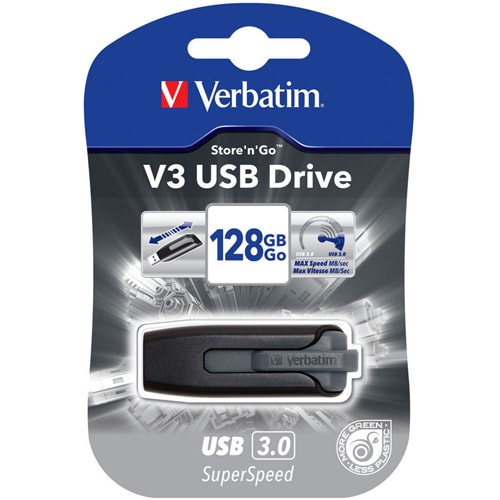 Clé USB 3.0 STORE N GO V3 128 Go, noire, multi-formats