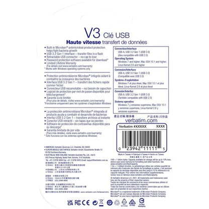 Clé USB 3.0 STORE N GO V3 128 Go, noire, multi-formats