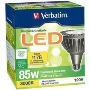 Verbatim PAR38 LED Lamp ENERGY STAR, 3000K. 1200lu