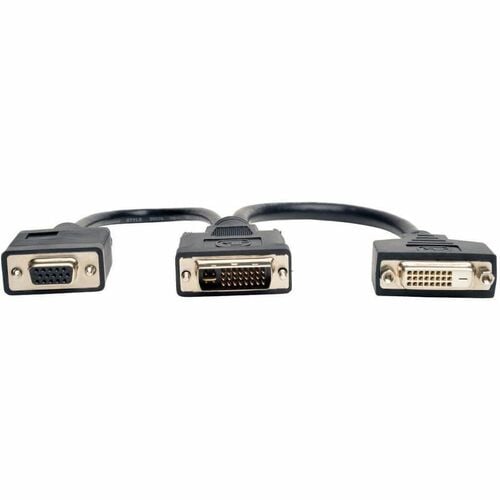 Tripp Lite 6in DVI Digital Y Splitter Cable DVI-I M to DVI-D F and HD15 F 6\" - 6\" (152.4
