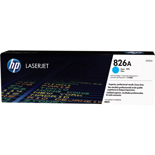 Cartouche de toner laser HP 826A d'origine - Cyan - 1 paquet - 315