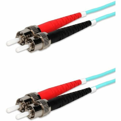 AddOn 20m ST to ST Aqua OM4 Duplex OFNR (Riser-Rated) Fiber Patch Cable - 65.6 f
