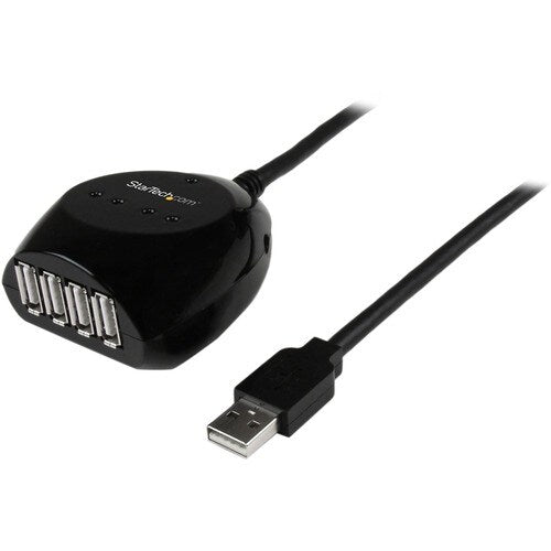 StarTech.com Cable USB 2.0 Activo de 15 m con Concentrador de 4 Puertos - Conecte 4 dispositivos USB 2.0 de hasta 15