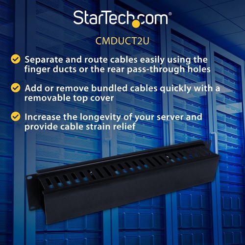 2U COVERED CABLE DUCT HORIZONTAL CABLE ORGANIZER