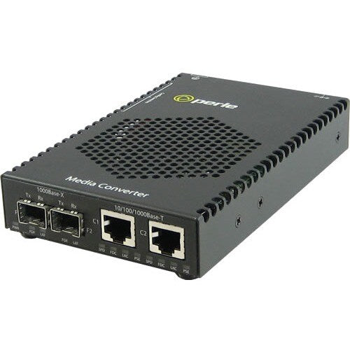 Perle Systems Perle 10/100/1000 PoE Media Converter - 2 x Network (RJ