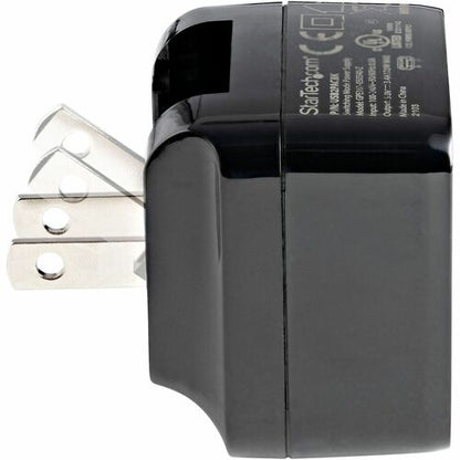 StarTech.com Travel USB Wall Charger - 2 Port - Black - Universal Trav