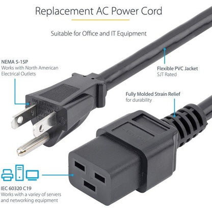 StarTech.com 6ft (1.8m) Heavy Duty Power Cord