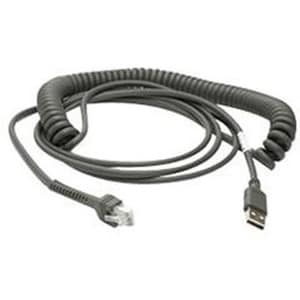 Zebra Cable - USB: Series A Connector, 9ft. (2.8m) Coiled - 9 ft (2.74 m) USB Da