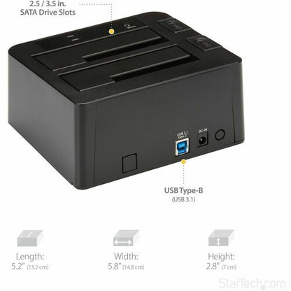 USB 3.1 2BAY GEN 2 SATA DOCK TOOL-FREE  TRAYLESS WITH UASP