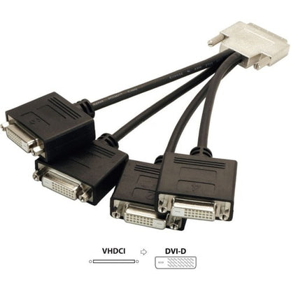 VisionTek VHDCI to 4x DVI-D Cable (M/F) - DVI/VHDCI Video Cable for Video Device - First E