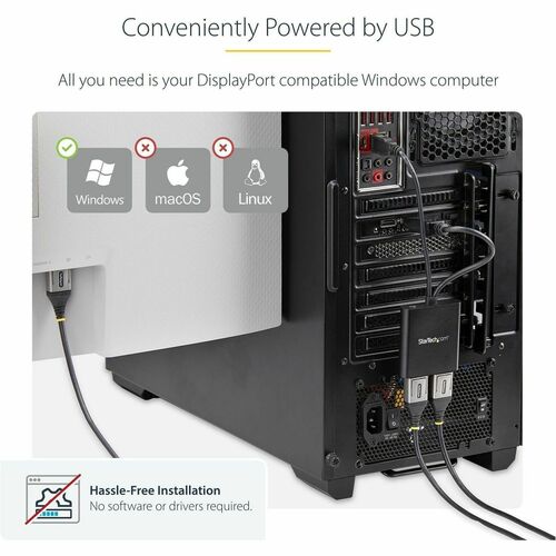 StarTech.com Répartiteur DisplayPort 1.2 pour deux écrans, DisplayPort vers 2x DP Multi