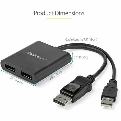 StarTech.com Répartiteur DisplayPort 1.2 pour deux écrans, DisplayPort vers 2x DP Multi