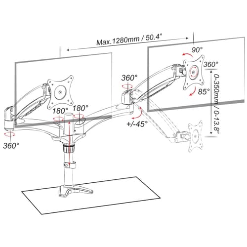 Soporte de abrazadera para monitor Amer Mounts HYDRA2