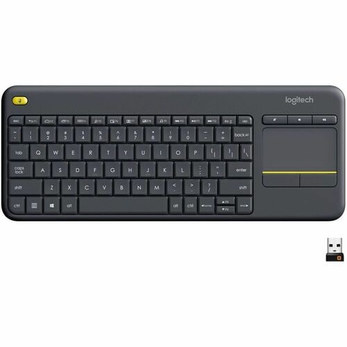 Logitech K400 Plus Touchpad Wireless Keyboard - Wireless Connectivity - USB Interface