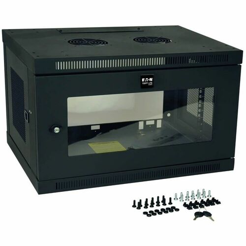 6U WALL MOUNT RACK ENCLOSURE CABINET W/ PLEXIGLASS FRONT DOOR