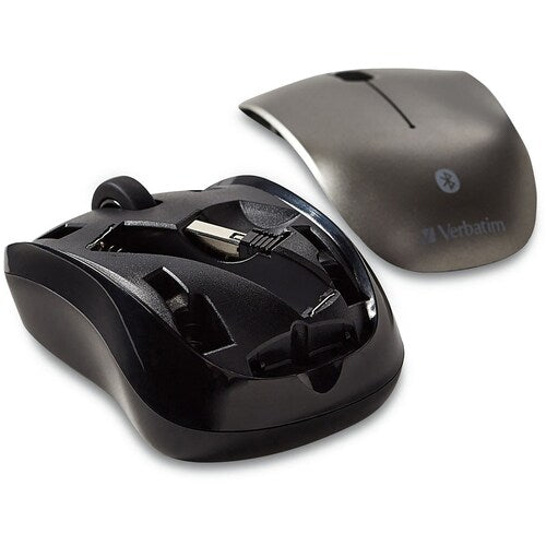 Souris sans fil Bluetooth Verbatim Multi-Trac à LED bleue - Graphite