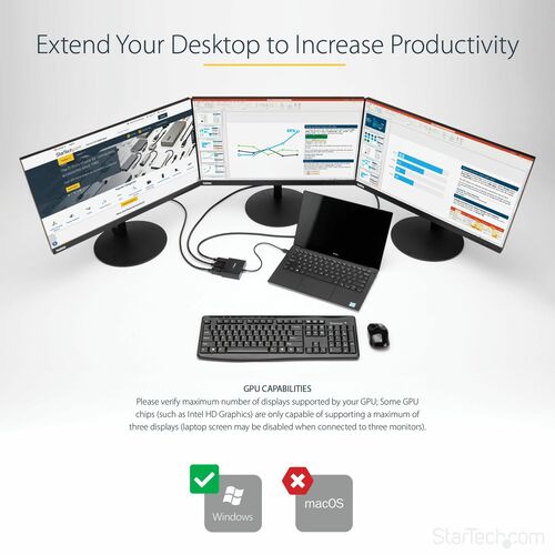 StarTech.com 3-Port Multi Monitor Adapter