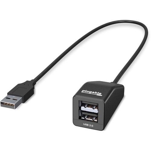 Concentrador divisor ultracompacto de alta velocidad USB 2.0 de 2 puertos enchufable