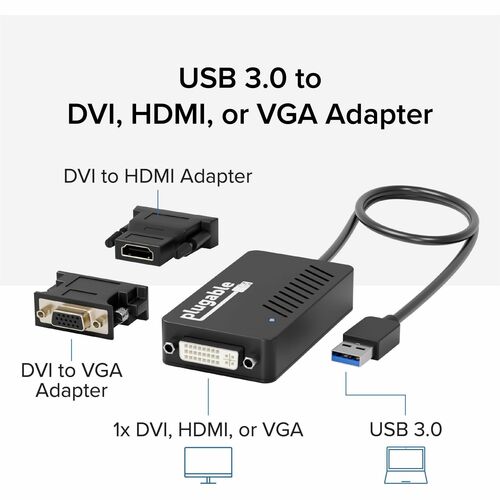 Plugable USB 3.0 HDMI/DVI/VGA Adapter for Multiple Monitors