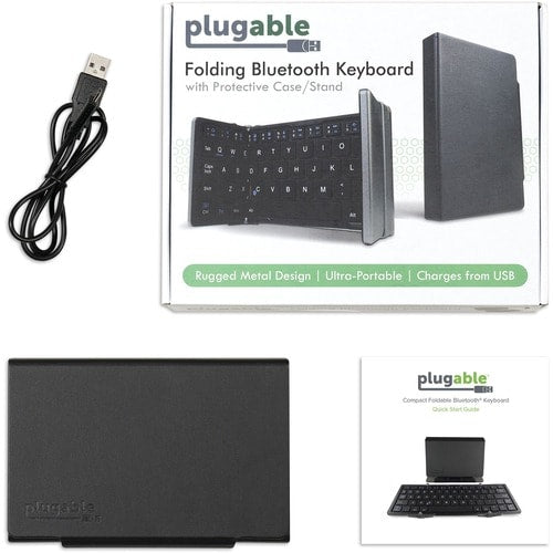 Plugable Foldable Bluetooth Keyboard Compatible with iPad, iPhones,