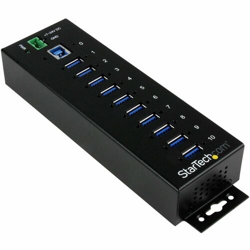 Concentrador USB 3.0 industrial de 10 puertos de StarTech.com: protección contra descargas electrostáticas y sobretensiones