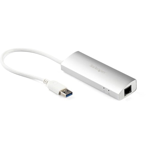 3PORT USB HUB WITH GIGABIT NETWORK ADAPTER SILVER USB 3 HUB