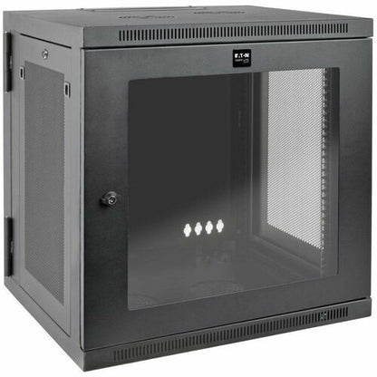 ARMOIRE RACK MURALE 12U À CHARNIÈRES AVEC FENÊTRE ACRYLIQUE PROFONDE