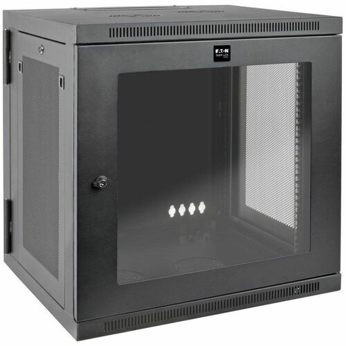 GABINETE DE RACK DE MONTAJE EN PARED DE 12 U CON BISAGRAS Y VENTANA DE ACRÍLICO PROFUNDO