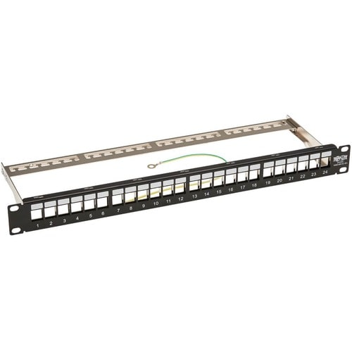 Tripp Lite by Eaton N062-024-KJ-SH Blank Patch Panel - 24 Port(s) - 1U High - Bl