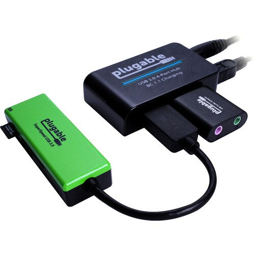 Plugable USB 2.0 4-Port High Speed Hub with 12.5W Power Adapter. - USB 2.0 Type A