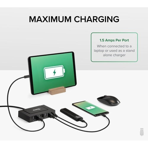 Plugable USB 2.0 7-Port High Speed Charging Hub with 60W Power Adapter. - USB 2.0 Type A