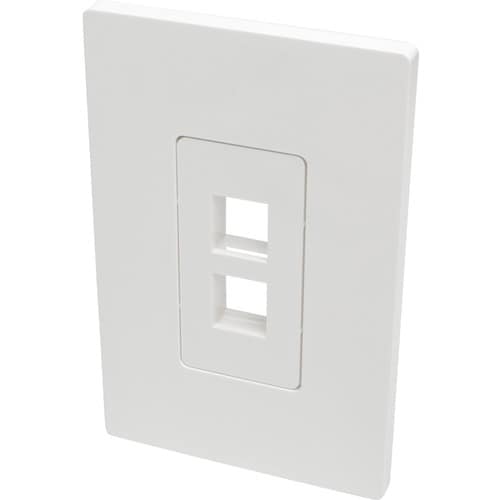 Tripp Lite by Eaton 2-Port Single-Gang Universal Keystone Wallplate, White - 2 x