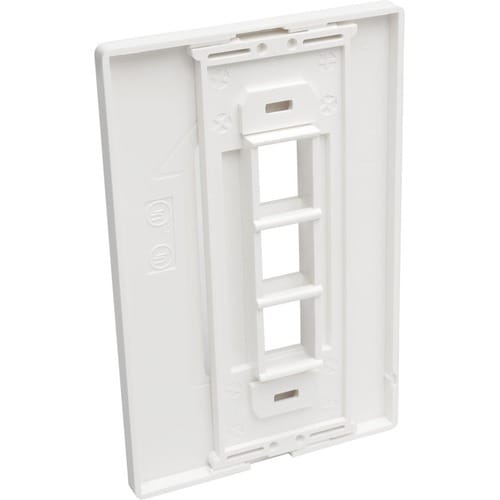 Tripp Lite by Eaton 3-Port Single-Gang Universal Keystone Wallplate, White - 3 x