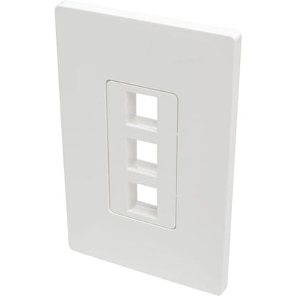 Tripp Lite by Eaton 3-Port Single-Gang Universal Keystone Wallplate, White - 3 x Total Num