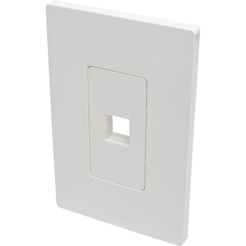 Tripp Lite by Eaton 1-Port Single-Gang Universal Keystone Wallplate, White - 1 x
