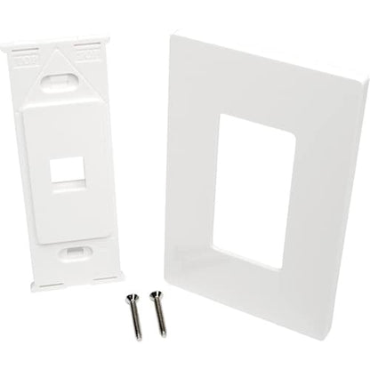 Tripp Lite by Eaton 1-Port Single-Gang Universal Keystone Wallplate, White - 1 x