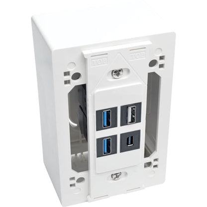 Tripp Lite by Eaton Single-Gang Surface-Mount Junction Box, White - 1-gang - White - Acryl