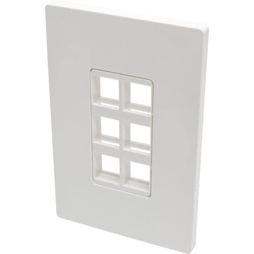 Tripp Lite by Eaton 6-Port Single-Gang Universal Keystone Wallplate, White - 6 x