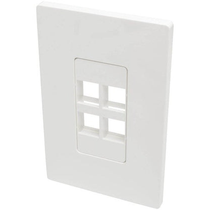 Tripp Lite by Eaton 4-Port Single-Gang Universal Keystone Wallplate, White - 4 x