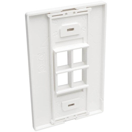 Tripp Lite by Eaton 4-Port Single-Gang Universal Keystone Wallplate, White - 4 x