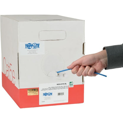 Câble PVC Cat5e 350 MHz Tripp Lite by Eaton en vrac, à âme pleine, de qualité plénum, ​​bleu